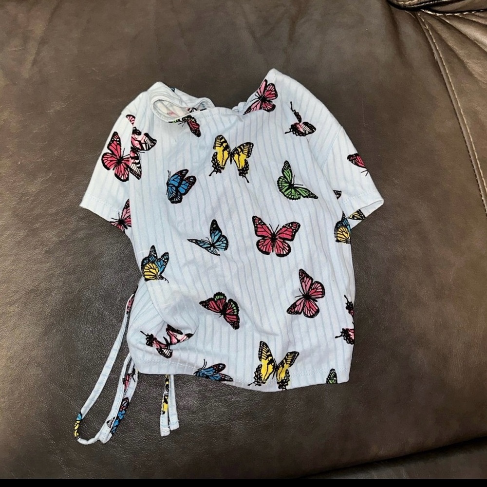 Butterfly Print Shirt - Blue